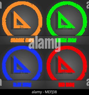 ruler icon. Fashionable modern style. In the orange, green, blue, red design. Vector illustration Stock Vector