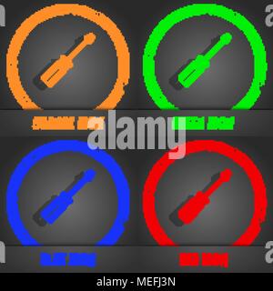 screwdriver icon. Fashionable modern style. In the orange, green, blue, red design. Vector illustration Stock Vector