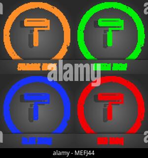 Paint roller icon. Fashionable modern style. In the orange, green, blue, red design. Vector illustration Stock Vector