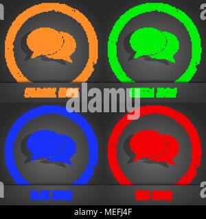 Speech bubbles icon. Fashionable modern style. In the orange, green, blue, red design. Vector illustration Stock Vector