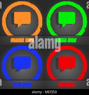 Speech bubbles icon. Fashionable modern style. In the orange, green, blue, red design. Vector illustration Stock Vector