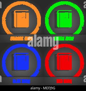 Book bookmark icon. Fashionable modern style. In the orange, green, blue, red design. Vector illustration Stock Vector