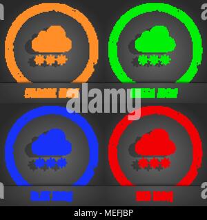 snow cloud icon. Fashionable modern style. In the orange, green, blue, red design. Vector illustration Stock Vector