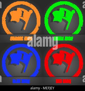 Flag icon. Fashionable modern style. In the orange, green, blue, red design. Vector illustration Stock Vector