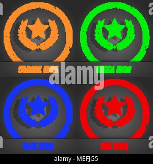 Star award icon. Fashionable modern style. In the orange, green, blue, red design. Vector illustration Stock Vector