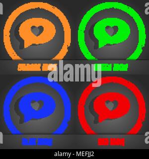 Heart icon. Fashionable modern style. In the orange, green, blue, red design. Vector illustration Stock Vector