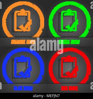 Document grammar control, Test, work complete icon. Fashionable modern style. In the orange, green, blue, red design. Vector illustration Stock Vector