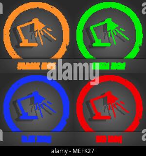 Reading-lamp icon. Fashionable modern style. In the orange, green, blue, red design. Vector illustration Stock Vector