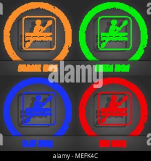 canoeing icon. Fashionable modern style. In the orange, green, blue, red design. Vector illustration Stock Vector