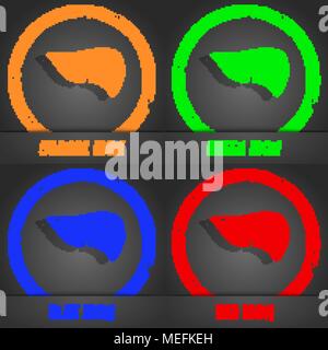 Liver icon. Fashionable modern style. In the orange, green, blue, red design. Vector illustration Stock Vector
