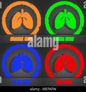 Lungs icon. Fashionable modern style. In the orange, green, blue, red design. Vector illustration Stock Vector