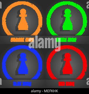 Chess Pawn icon. Fashionable modern style. In the orange, green, blue, red design. Vector illustration Stock Vector