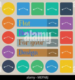 Syringes icon sign. Set of twenty colored flat, round, square and rectangular buttons. Vector illustration Stock Vector