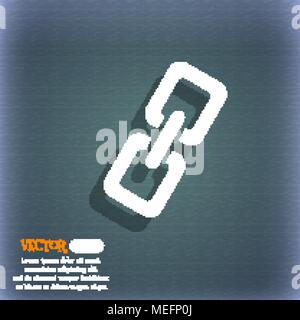 link icon. On the blue-green abstract background with shadow and space for your text. Vector illustration Stock Vector