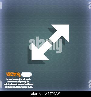 Full screen icon. On the blue-green abstract background with shadow and space for your text. Vector illustration Stock Vector