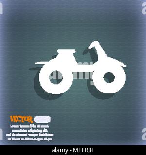ATV icon. On the blue-green abstract background with shadow and space for your text. Vector illustration Stock Vector