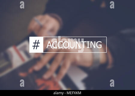 Accounting word with business blurring background Stock Photo