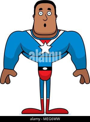 A cartoon superhero looking surprised. Stock Vector