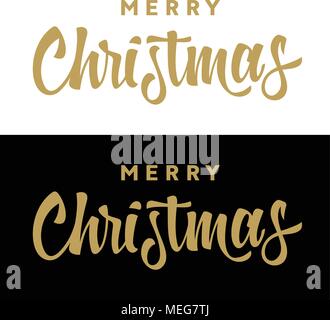Christmas calligraphy. Christmas creative typography. Holiday greeting card. Vector illustration Stock Vector