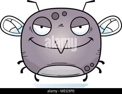 A cartoon illustration of an evil looking mosquito. Stock Vector