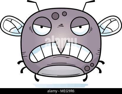 A cartoon illustration of a mosquito looking angry. Stock Vector