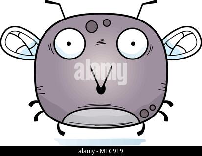 A cartoon illustration of a mosquito looking surprised. Stock Vector