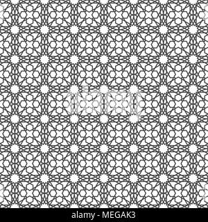 Islamic geometric ornament. Arabic seamless pattern isolated on white background. Ramadan Kareem. Eid Mubarak. Vector illustration. EPS 8 Stock Vector