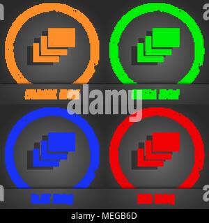 Layers  icon symbol. Fashionable modern style. In the orange, green, blue, green design. Vector illustration Stock Vector
