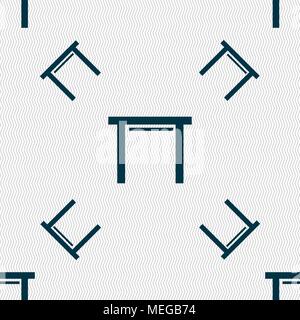 stool seat icon sign. Seamless pattern with geometric texture. Vector illustration Stock Vector