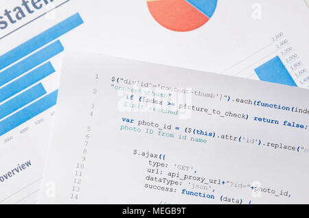Web developer programming code. Programming, webdesign HTML printed code. Computer www script. Stock Photo