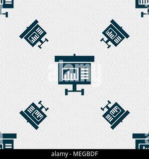 Graph icon sign. Seamless pattern with geometric texture. Vector illustration Stock Vector