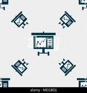 Graph icon sign. Seamless pattern with geometric texture. Vector illustration Stock Vector