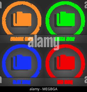 Document folder  icon symbol. Fashionable modern style. In the orange, green, blue, green design. Vector illustration Stock Vector