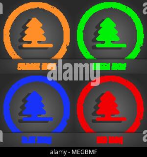 Christmas tree  icon symbol. Fashionable modern style. In the orange, green, blue, green design. Vector illustration Stock Vector
