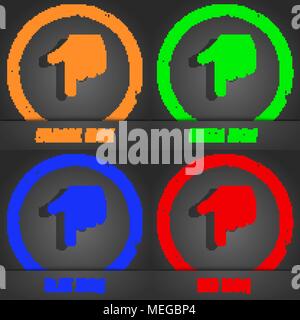 pointing hand  icon symbol. Fashionable modern style. In the orange, green, blue, green design. Vector illustration Stock Vector