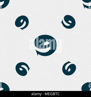 number Nine icon sign. Seamless pattern with geometric texture. Vector illustration Stock Vector