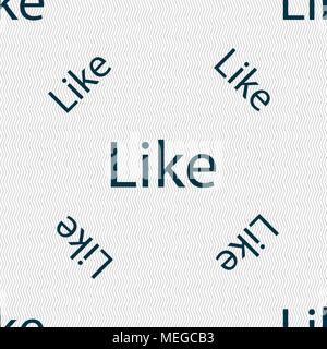 Like sign icon. Seamless pattern with geometric texture. Vector illustration Stock Vector