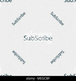 Subscribe sign icon. Membership symbol. Website navigation. Seamless pattern with geometric texture. Vector illustration Stock Vector
