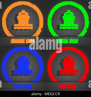 ship icon symbol. Fashionable modern style. In the orange, green, blue, green design. Vector illustration Stock Vector