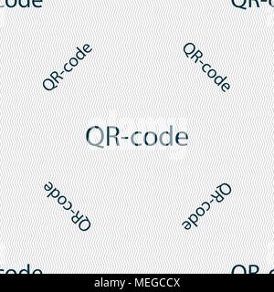 Qr code sign icon. Scan code symbol. Seamless pattern with geometric texture. Vector illustration Stock Vector