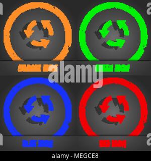 Refresh icon symbol. Fashionable modern style. In the orange, green, blue, green design. Vector illustration Stock Vector