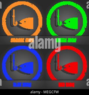 Fishing icon symbol. Fashionable modern style. In the orange, green, blue, green design. Vector illustration Stock Vector