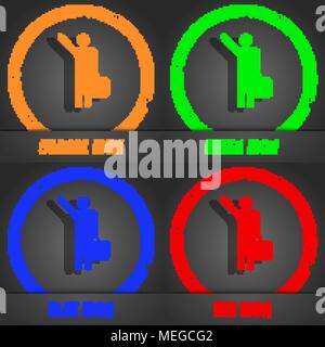 tourist icon symbol. Fashionable modern style. In the orange, green, blue, green design. Vector illustration Stock Vector