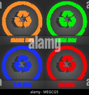 processing icon symbol. Fashionable modern style. In the orange, green, blue, green design. Vector illustration Stock Vector