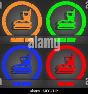 lunch box icon symbol. Fashionable modern style. In the orange, green, blue, green design. Vector illustration Stock Vector