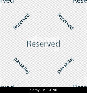 Reserved sign icon. Seamless pattern with geometric texture. Vector illustration Stock Vector