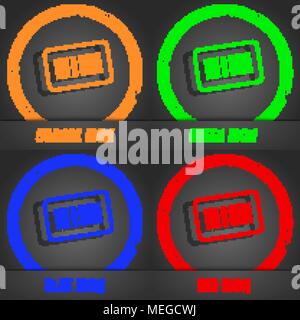 Barcode icon symbol. Fashionable modern style. In the orange, green, blue, green design. Vector illustration Stock Vector