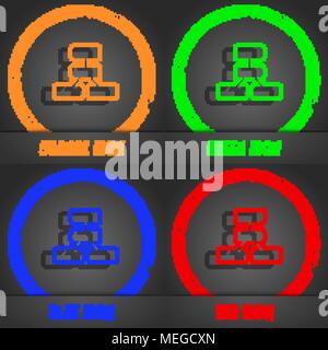 Network icon symbol. Fashionable modern style. In the orange, green, blue, green design. Vector illustration Stock Vector