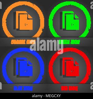 file PDF icon symbol. Fashionable modern style. In the orange, green, blue, green design. Vector illustration Stock Vector