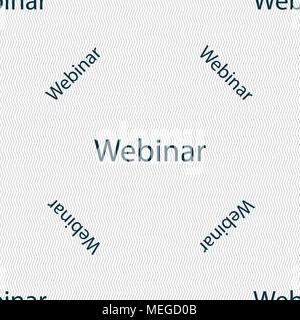 Webinar web camera sign icon. Online Web-study symbol. Seamless pattern with geometric texture. Vector illustration Stock Vector